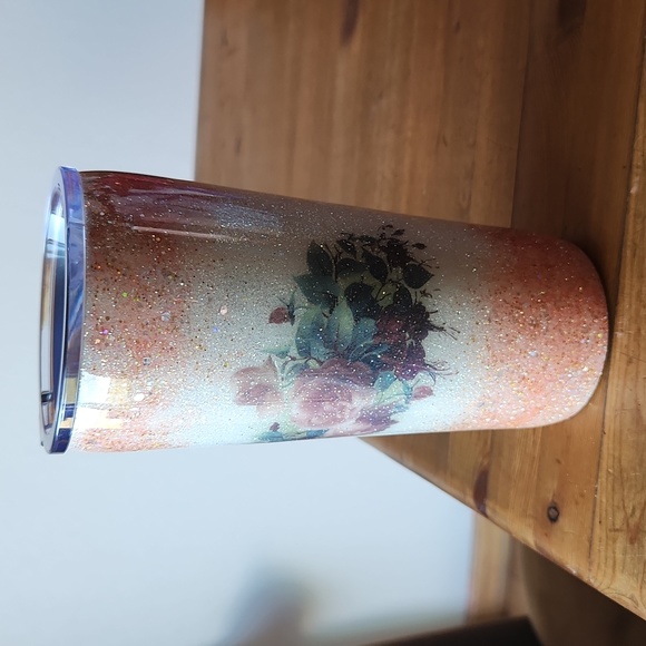 Glitter Gold & Silver 20oz Tumbler with Roses & 10oz "Not a Day Over Fabulous" - Picture 10 of 11